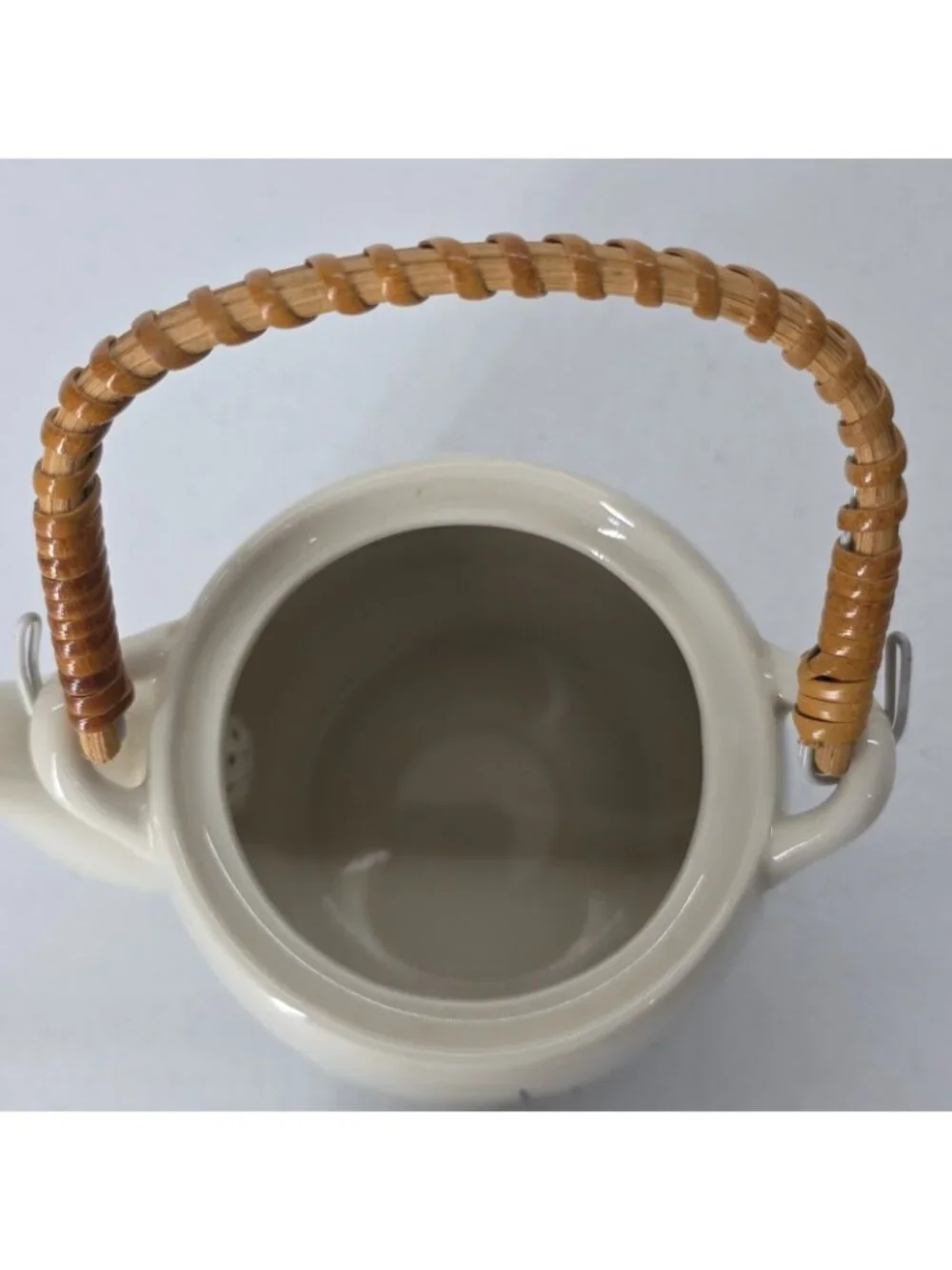 Vtg Kutani Japanese Orange Blossom Gold Saki Tea Set Bamboo Handle Made In Japan
